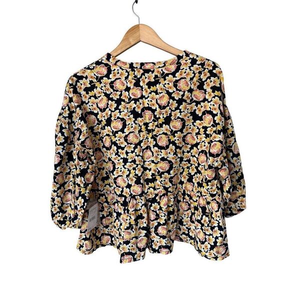 Free People Highlander Blouse in Dark Combo Size M - Picture 7 of 12